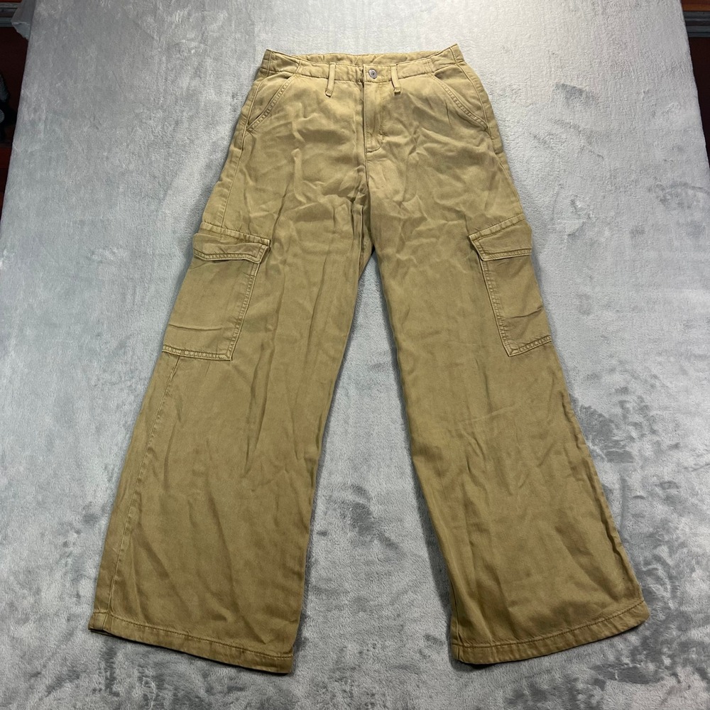 Levi's Superlow Loose Cargo Pants Women 25x30 Tan Wide Leg New Utility Lyocell